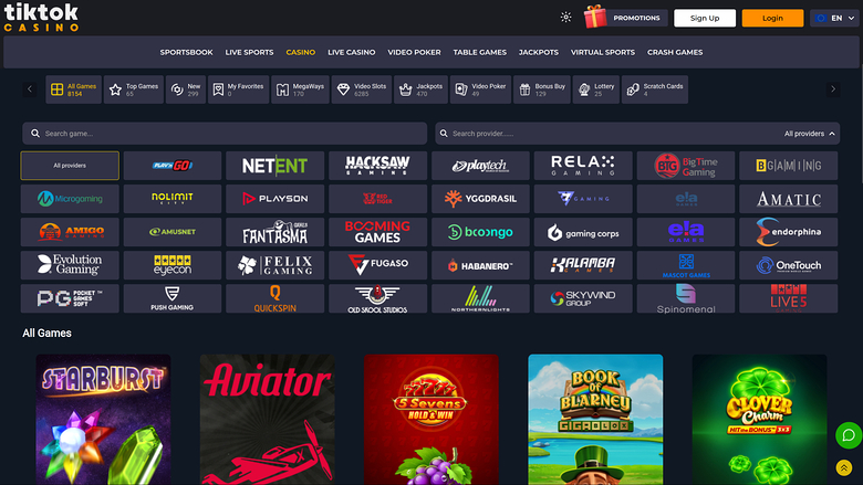 TikTok Casino — Games by studio
