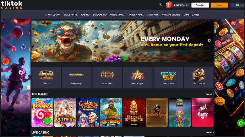 TikTok Casino — Homepage