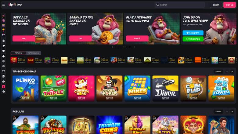 Tip Top Casino — Homepage
