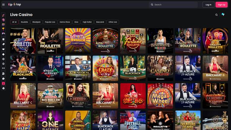 Tip Top Casino — Games lobby