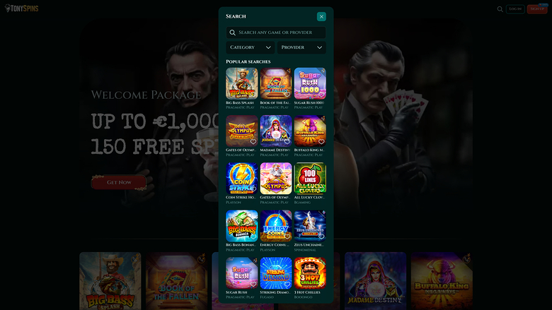 TonySpins Casino — Games lobby