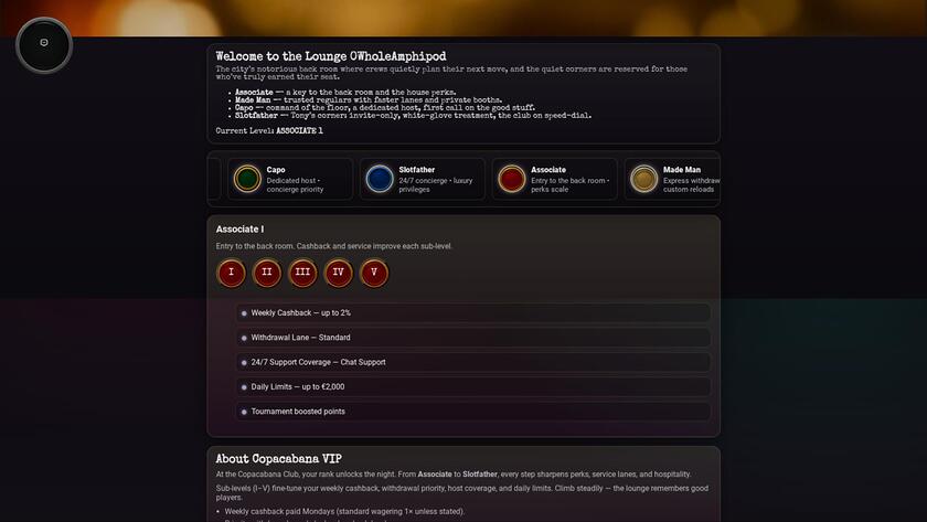 TonySpins Casino — VIP section