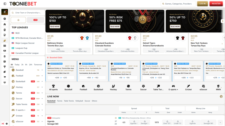 ToonieBet Casino — Sportsbook