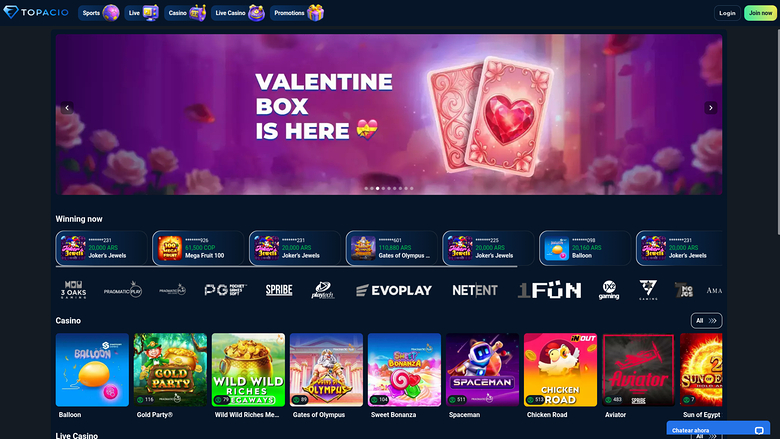 Topacio Casino — Homepage