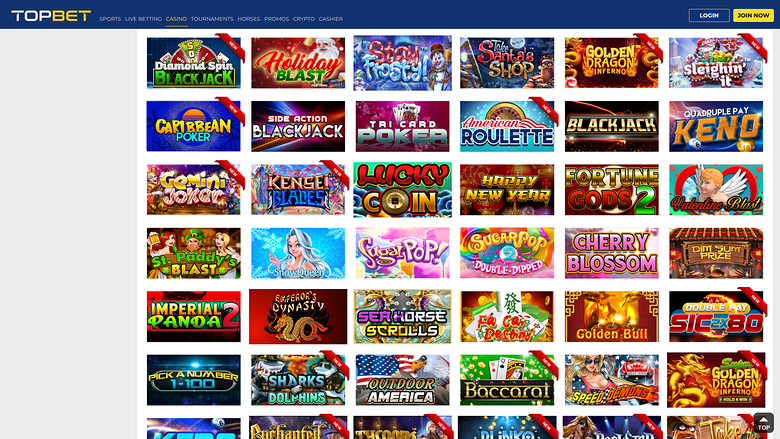 TopBet Casino — Games lobby