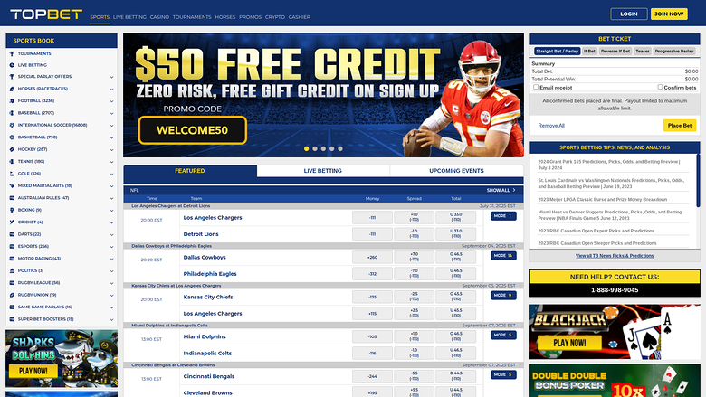 TopBet Casino — Homepage