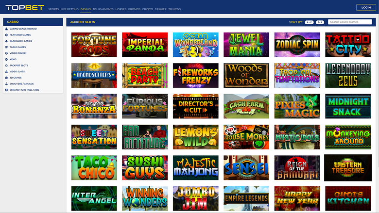 TopBet Casino — Jackpot games