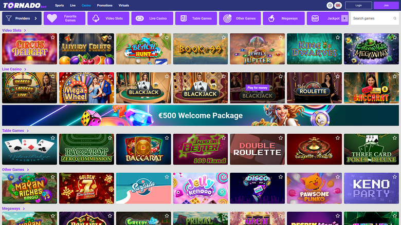 Tornadobet Casino — Games lobby