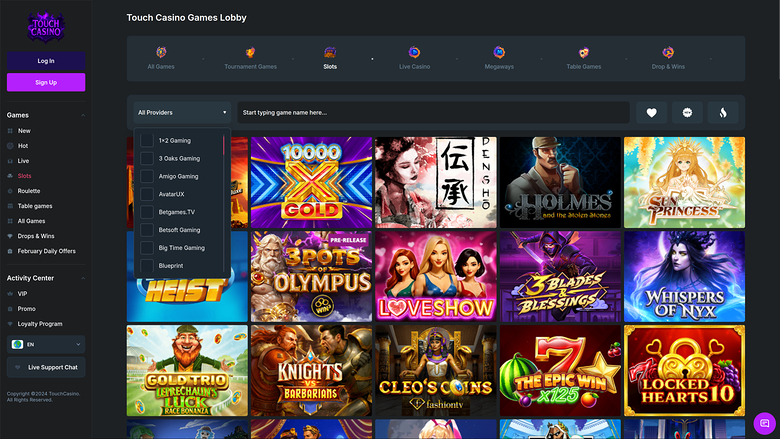 Touch Casino — Games by studio