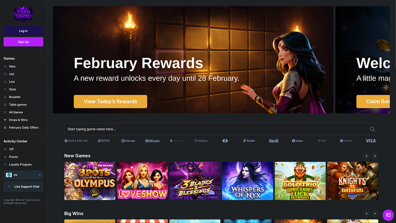 Touch Casino — Homepage