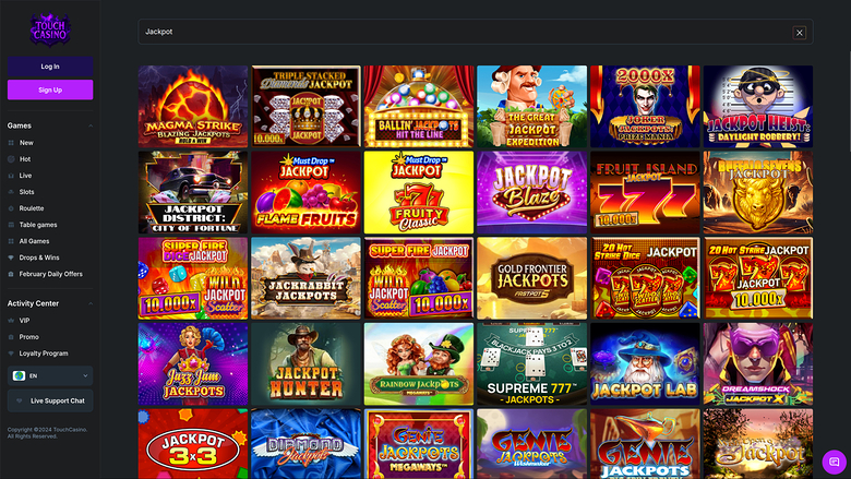 Touch Casino — Jackpot games