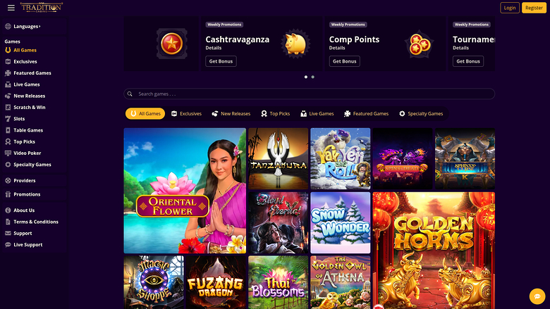 Tradition Casino — Homepage