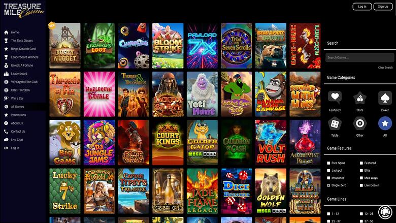 Treasure Mile Casino — Games lobby