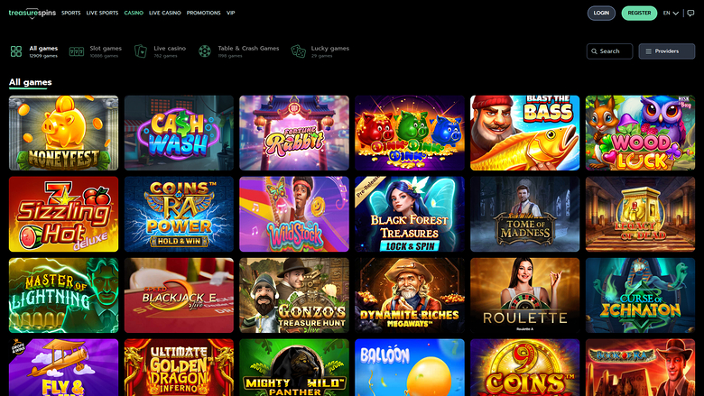 Treasure Spins Casino — Games lobby