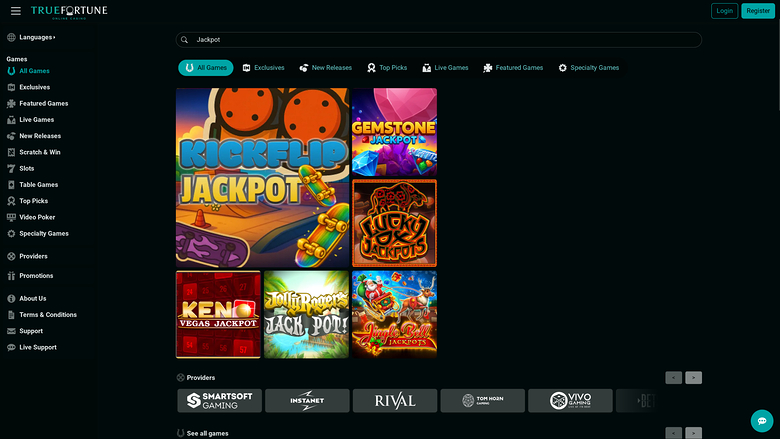 True Fortune Casino — Jackpot games