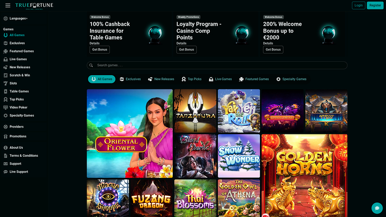 True Fortune Casino — Homepage