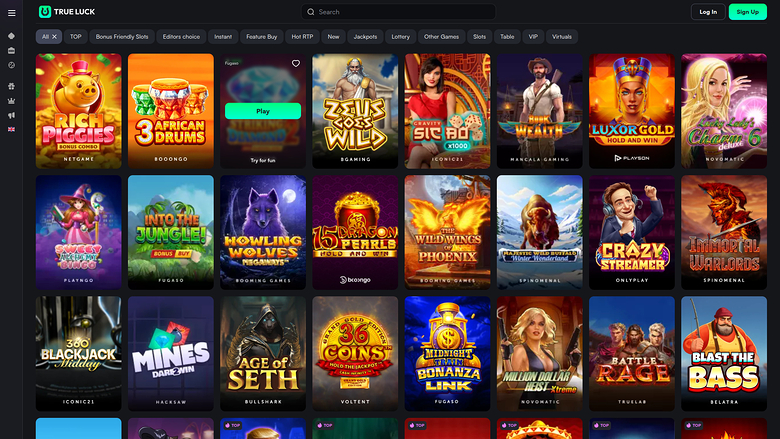 TrueLuck Casino — Games lobby