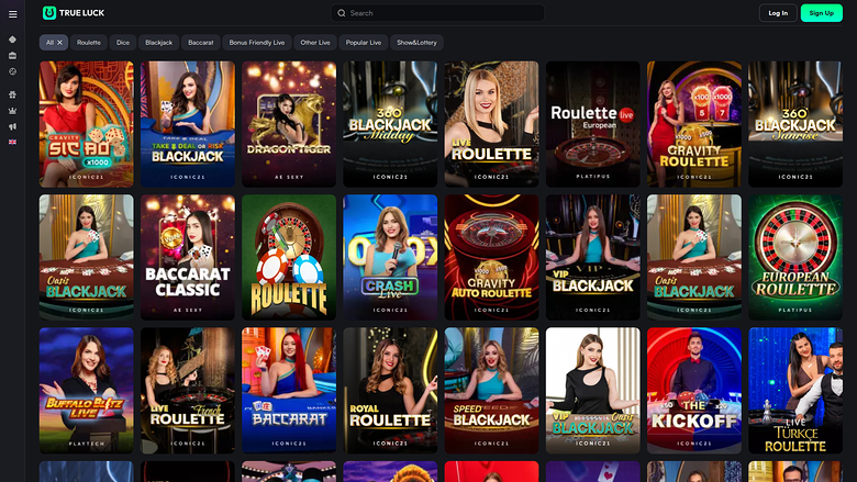 TrueLuck Casino — Live dealer lobby
