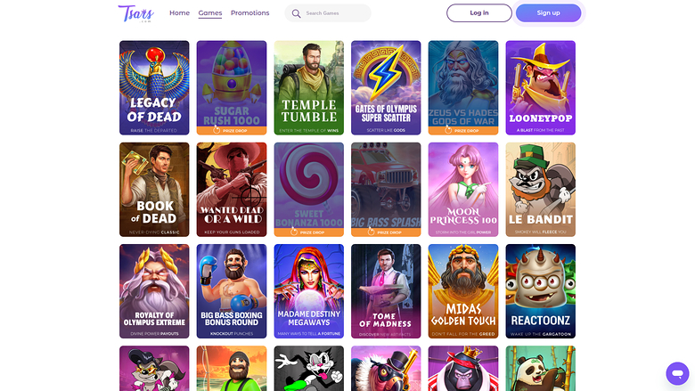 Tsars Casino — Games lobby