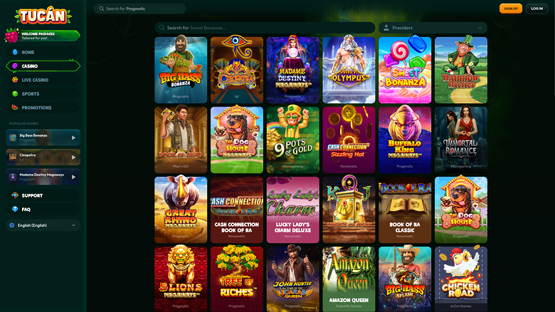 Tucan Casino — Games lobby