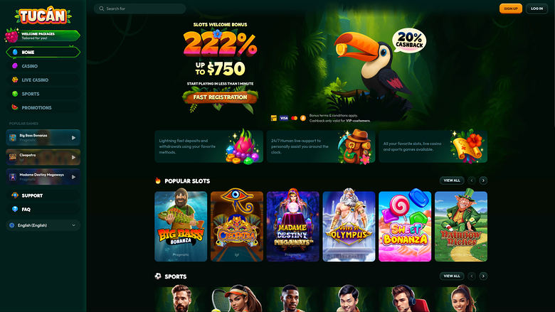 Tucan Casino — Homepage