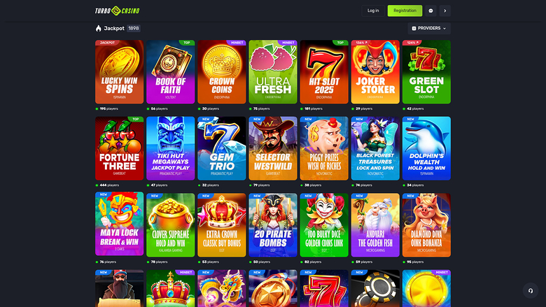 Turbo Casino — Jackpot games