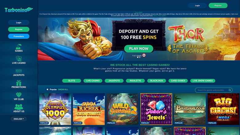 Turbonino Casino — Homepage