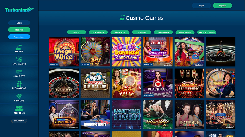 Turbonino Casino — Live dealer lobby