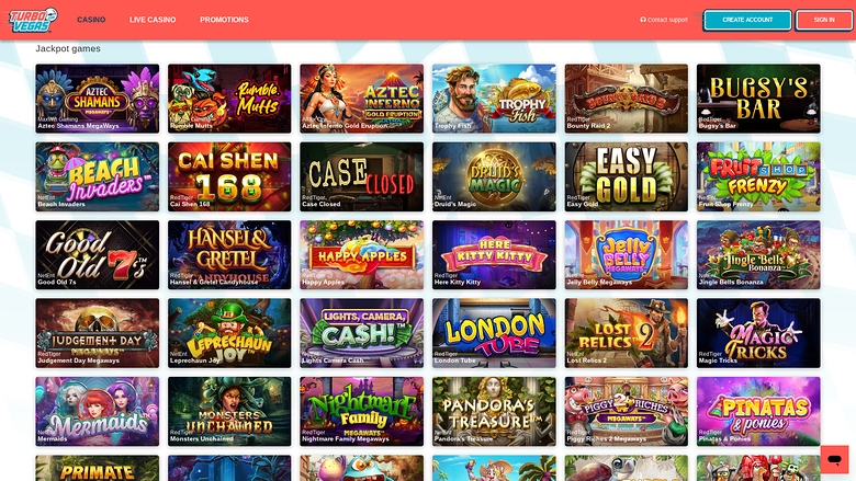 TurboVegas Casino — Jackpot games