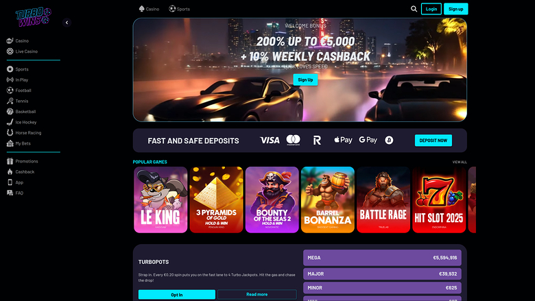 Turbowins Casino — Homepage