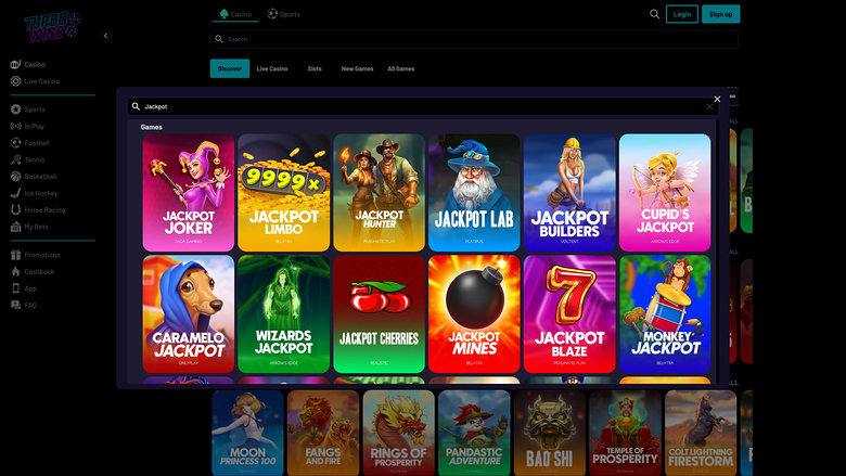 Turbowins Casino — Jackpot games