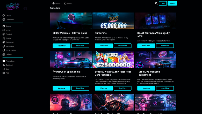 Turbowins Casino — Promotions page