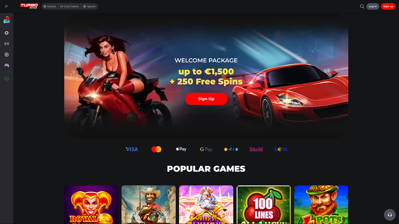 TurboWinz Casino — Homepage