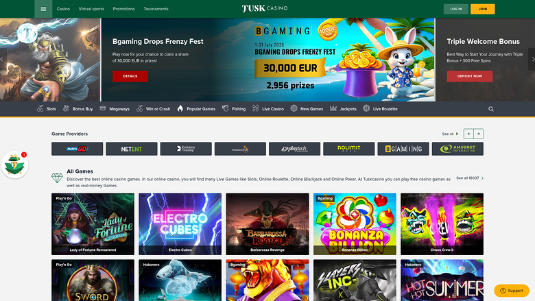 TuskCasino — Homepage
