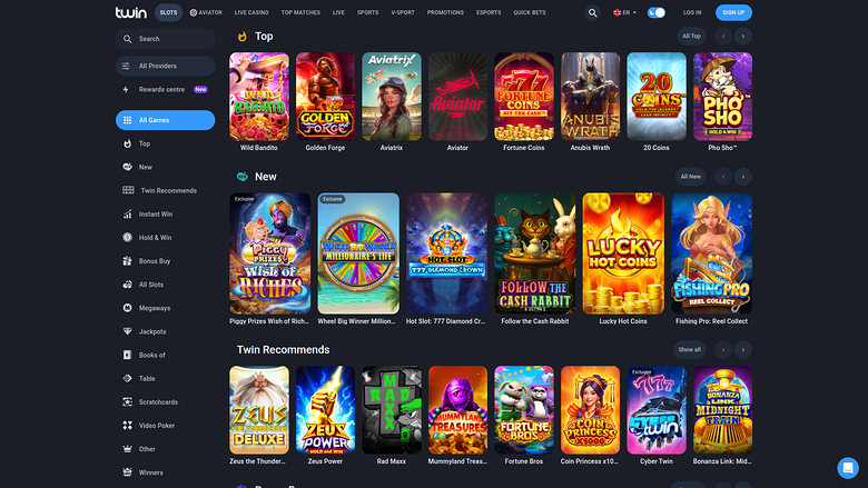 Twin Casino — Games lobby