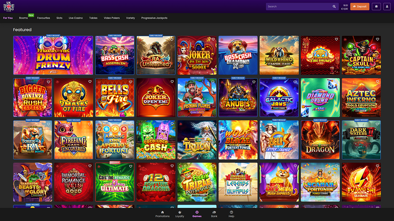 UK Casino Club — Games lobby