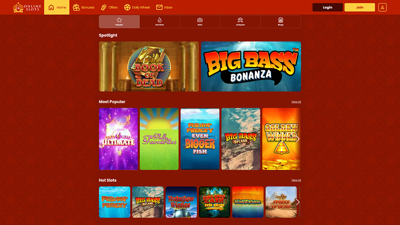 UK Online Slots — Games lobby