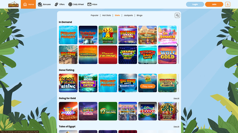 Umbingo — Games lobby