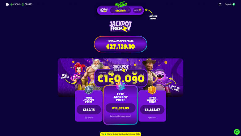Unlimit Casino — Jackpot games