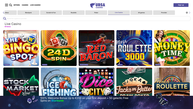 Ursa Casino — Livedealer