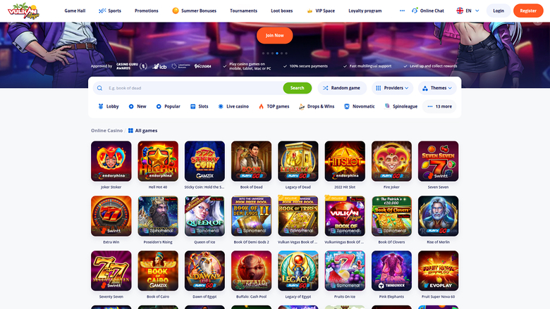 V.Vegas Casino — Games lobby