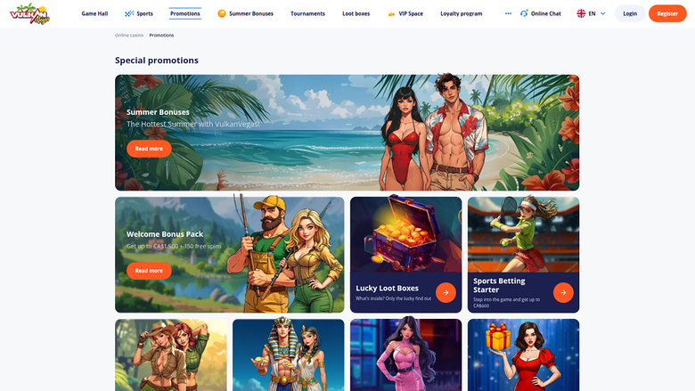 V.Vegas Casino — Promotions page