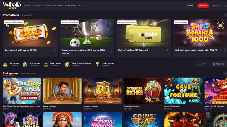 ValhallaWins Casino — Homepage