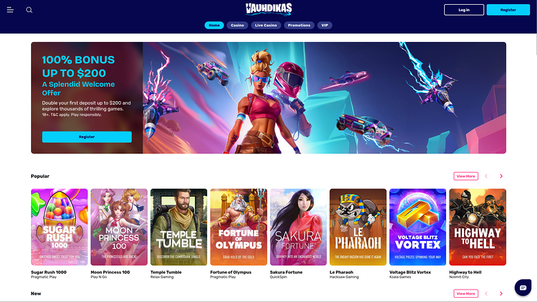 Vauhdikas Casino — Homepage