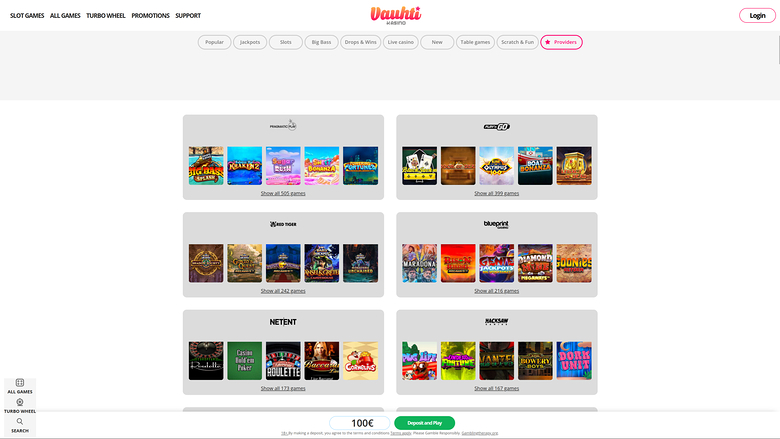 Vauhti Kasino — Games by studio