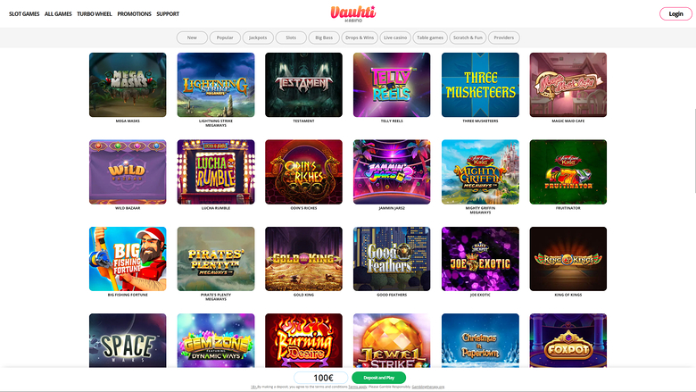 Vauhti Kasino — Games lobby