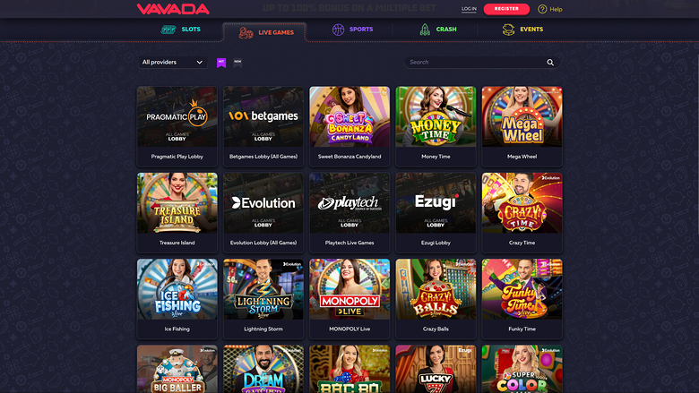 Vavada Casino — Live dealer lobby