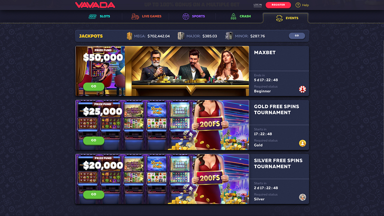 Vavada Casino — Promotions page