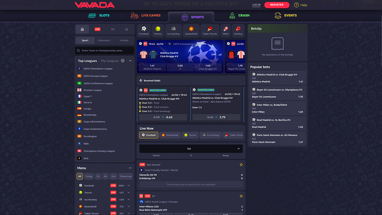 Vavada Casino — Sportsbook