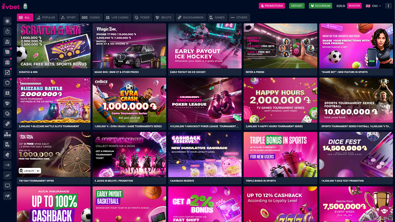Vbet Casino — Promotions page